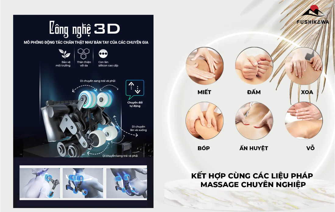 Công nghệ 3D ghế massage FUSHIKAWA FS - 402