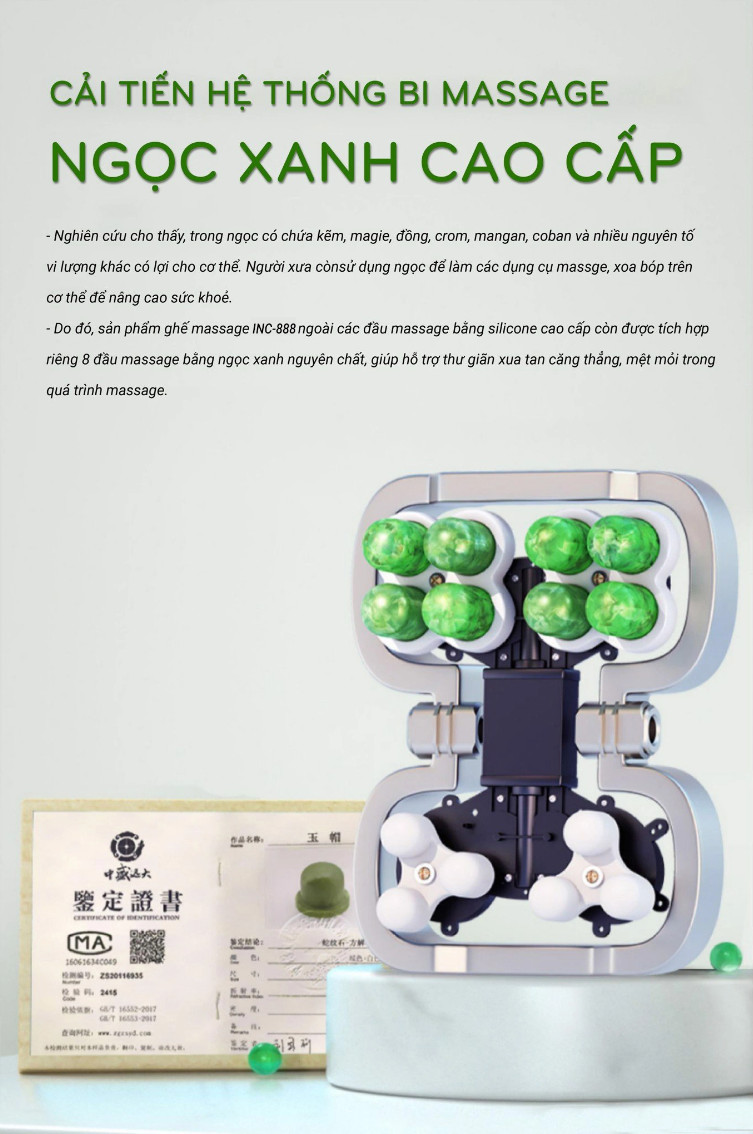 Bi lăn xanh ngọc ghế massage OKINAWA OS - 888