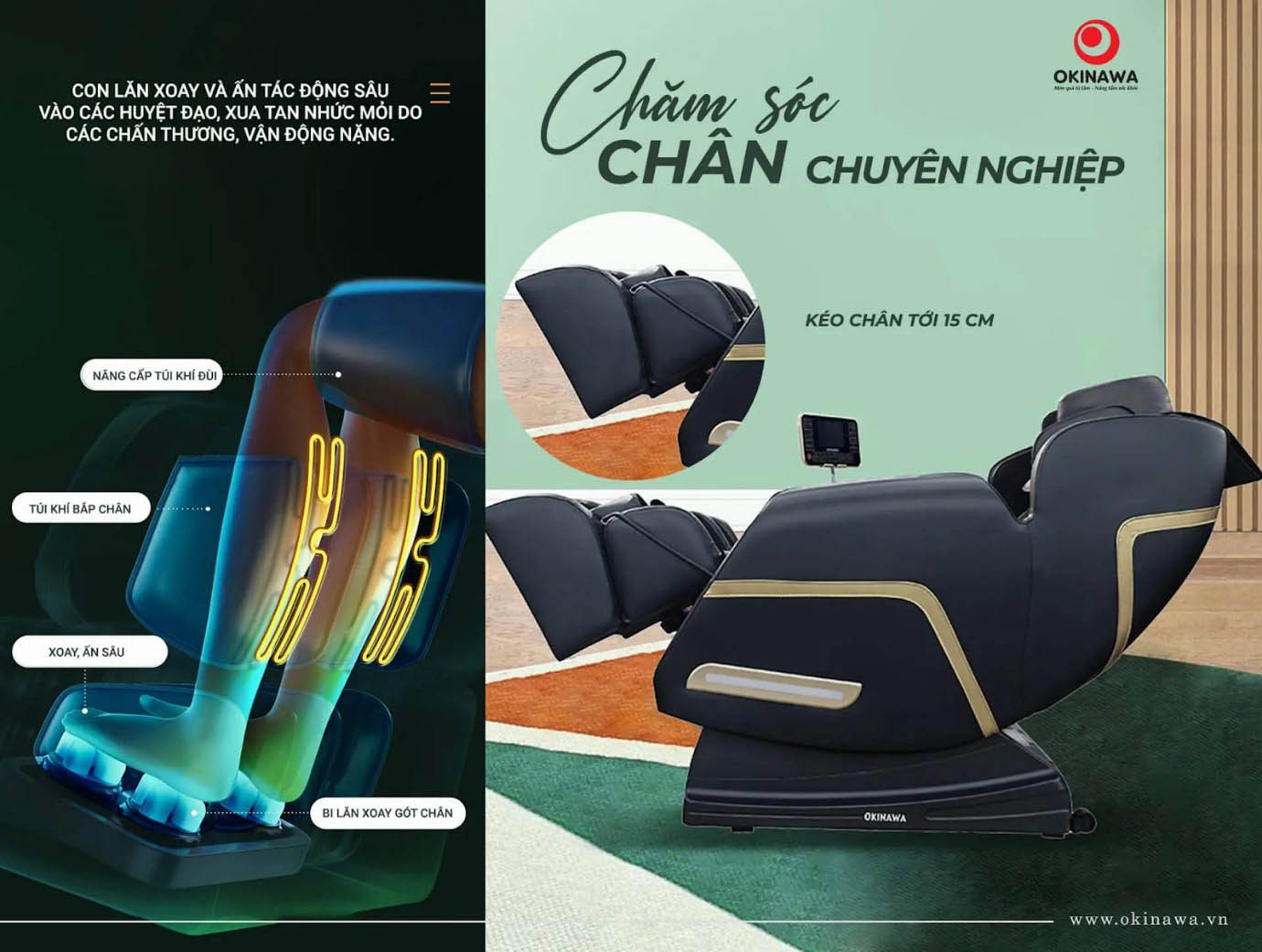 Massage chân ghế massage OKINAWA OS - 611