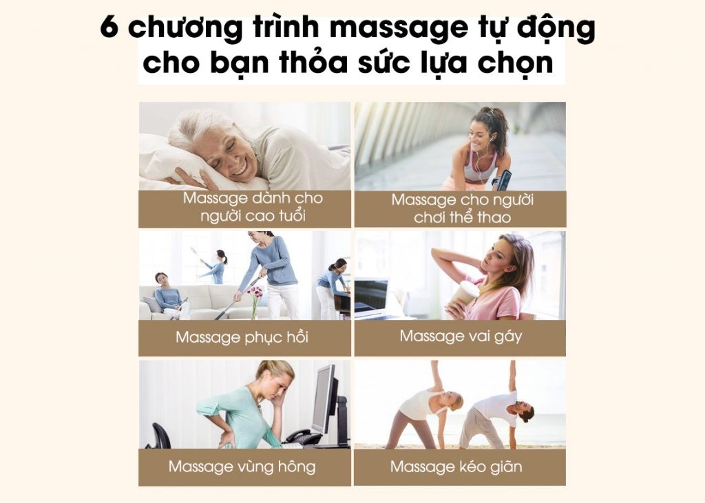 6 chương trình massage ghế massage OKINAWA JS 800