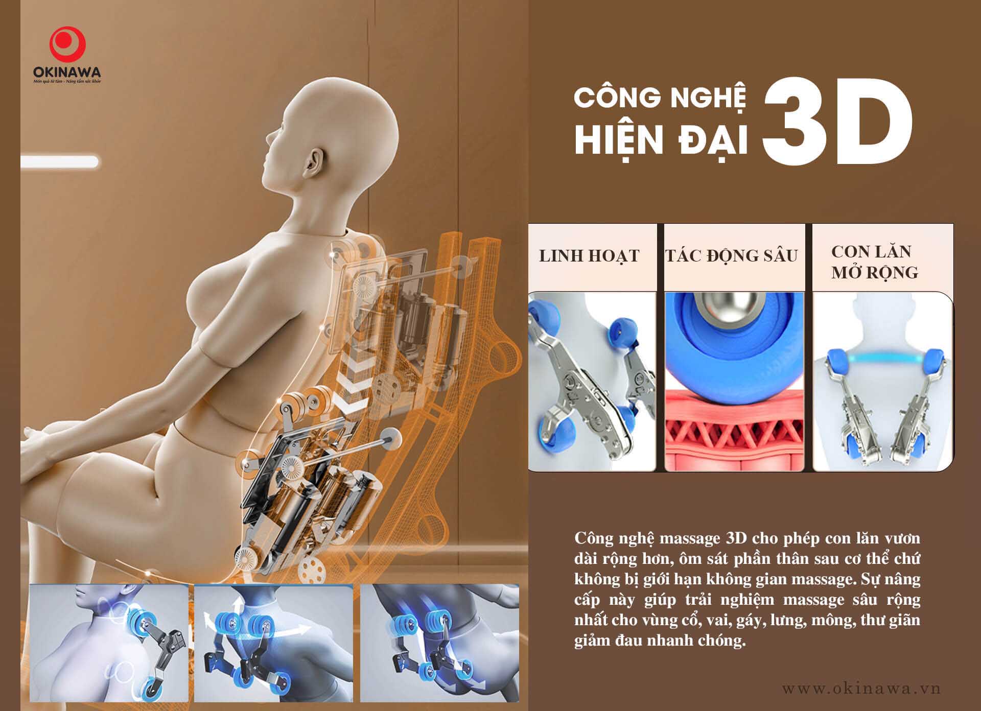 Ghế massage okinawa os 711 công nghệ hiện đại 3D