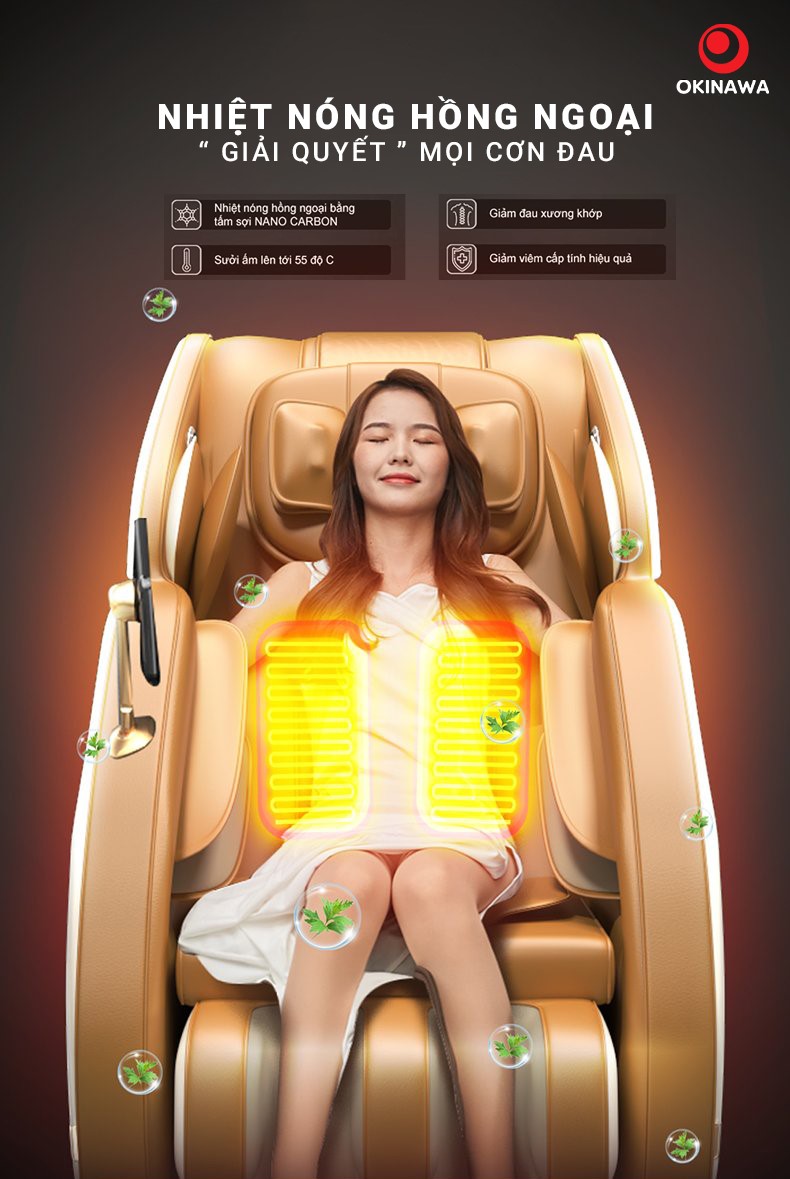 Tính năng nhiệt hồng ngoại ghế masage OKINAWA 150