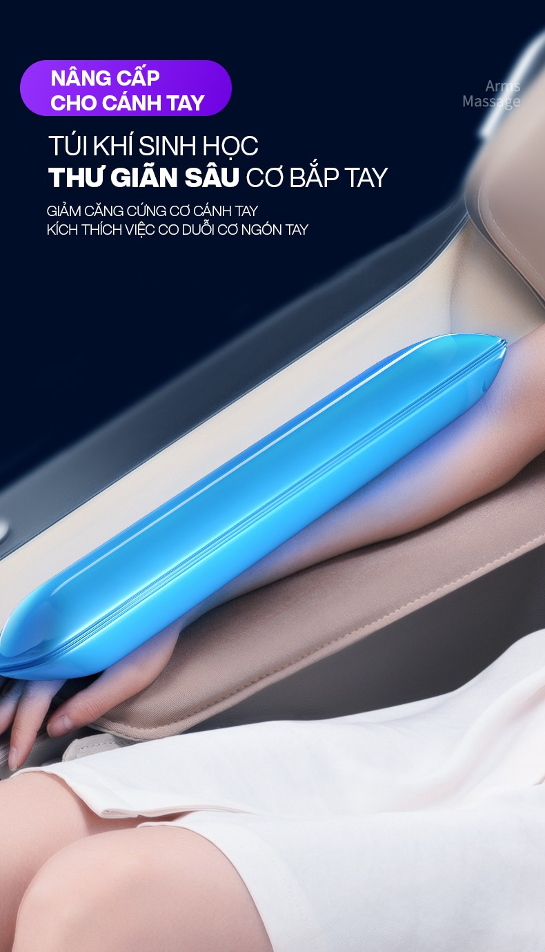 Túi khí cánh tay ghế massage OKINAWA OS - 204
