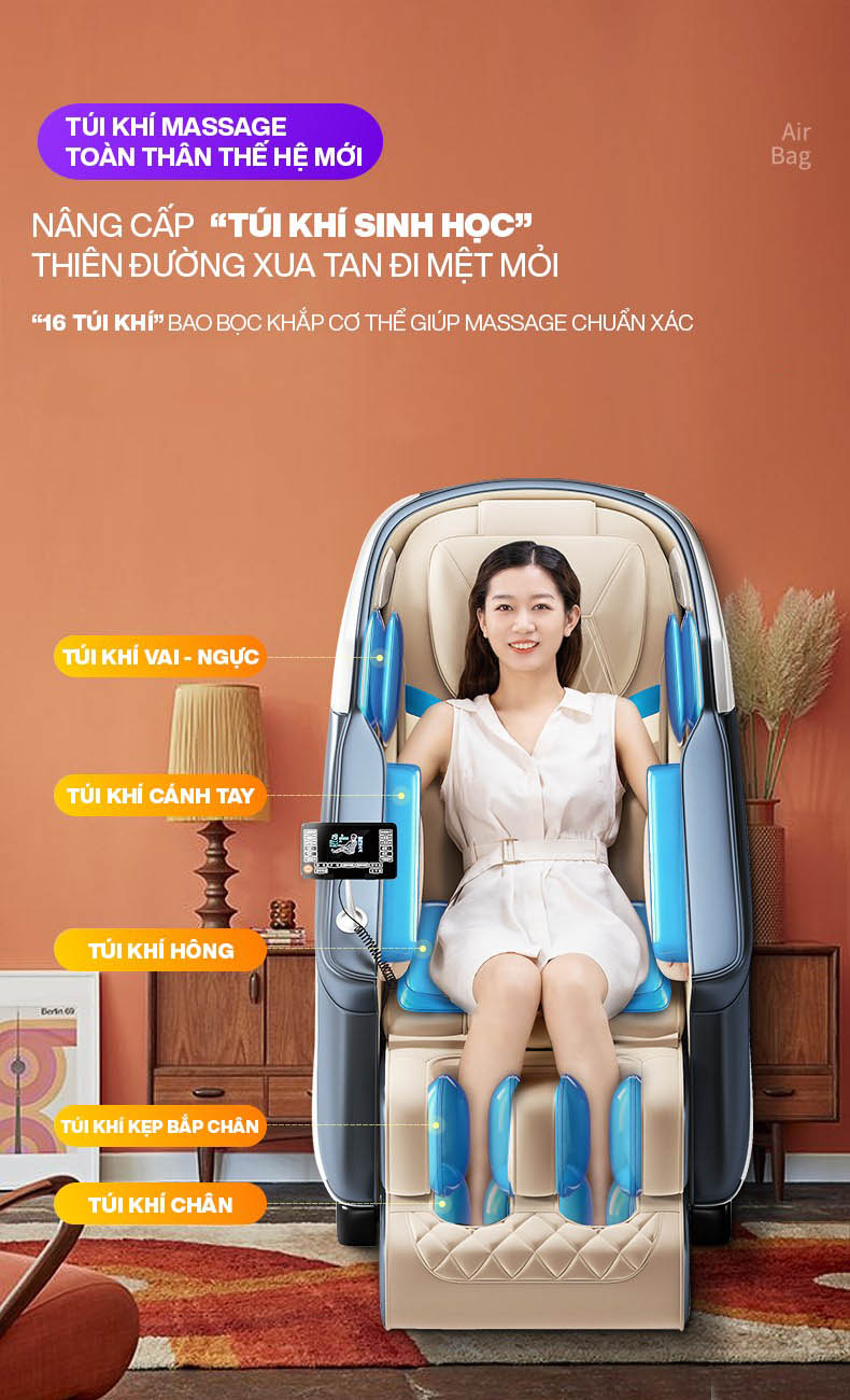 Hệ thống túi khí ghế massage OKINAWA OS - 204
